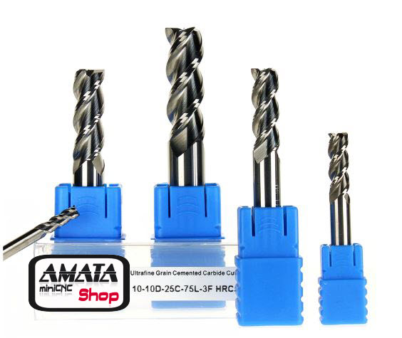 Endmill 10.0 mm. 3 ฟัน สำหรับงานอลูมิเนียม HRC50 (10x10x25Cx75L)
