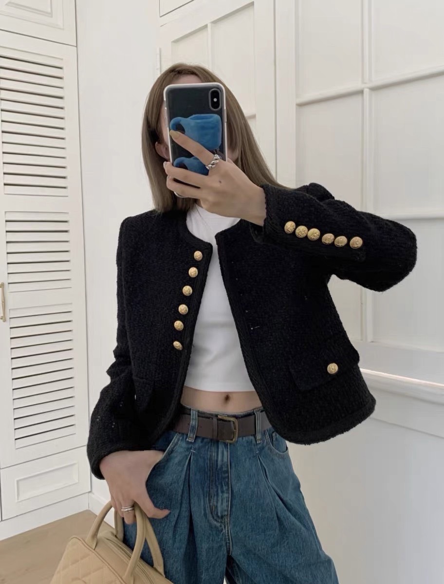 || GB SHOP ||| Blazer ผ้าทวิต แต่งกระดุมทอง เนื้อผ้าดี งานมีซับในสวย TAG : SUO NI SHA 🇰🇷