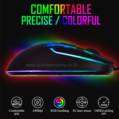 OKER M-029 OKER GAMING MACRO RGB breathing MOUSE USB 6400DPI L128*W68*H39 MO-OK-US-M029B