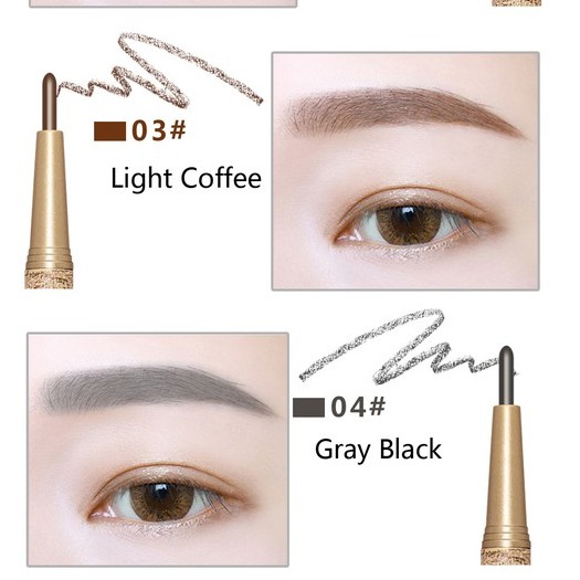 NOVO No.5146 Fashion Brow Nater โนโว ดินสอเขียนคิ้ว แบบหมุน มีแปรงปัดคิ้วในตัวพร้อมไส้ดินสอเปลี่ยน3แท่ง