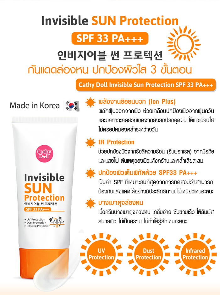 Cathy Doll Invisible Sun Protection SPF 33 PA+++ 60g
