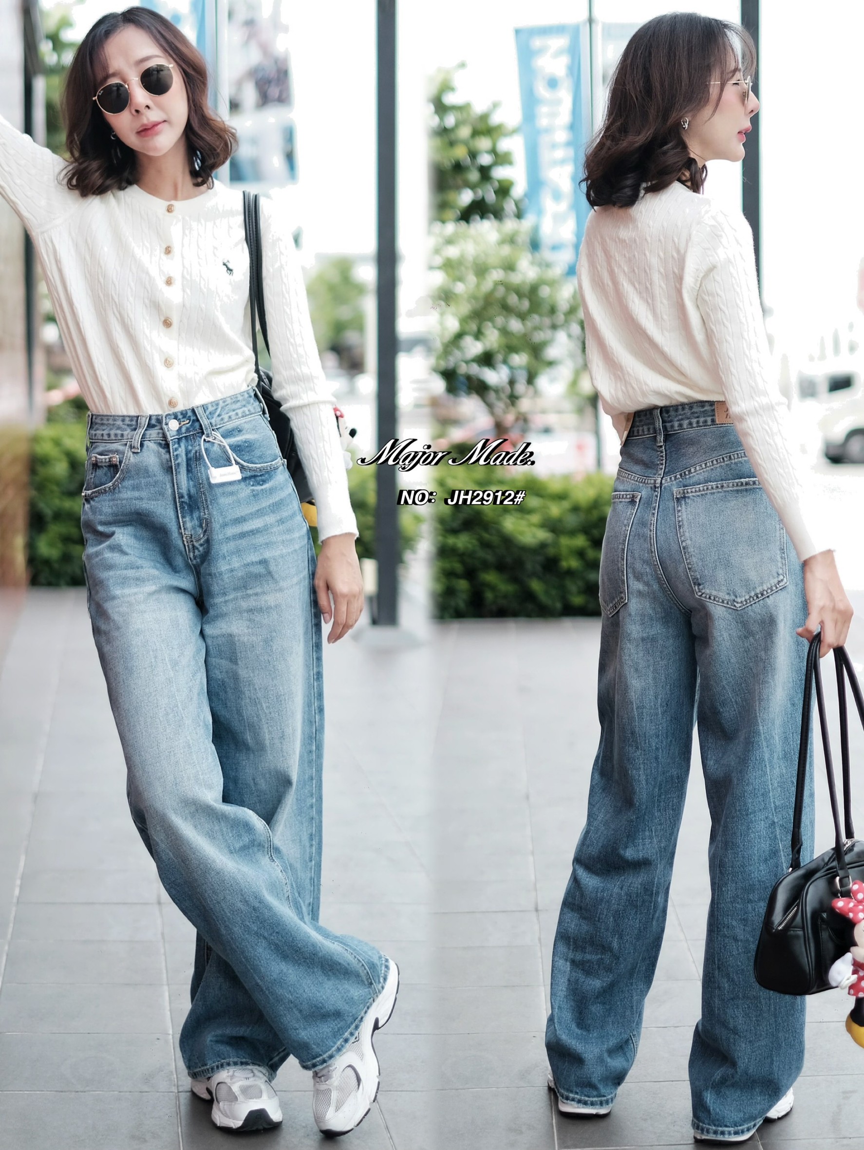No.JH2912# -กางเกงยีนส์ทรงกระบอก (ไม่ยืด) ทรงมาใหม่คะ ทรงนี้ปีนี้มาแรงมากค่ะ ทรงเรียบๆ สียีนส์กลาง ฟอกสวย ทรงดีงามไม่รัดรูป ใส่สวยสบายๆ แมทกับเสื้อได้ทุกแนว ยีนส์บอยสีสวย ทรงดี เรียบๆ เบสิค ได้ลุคมินิมอล