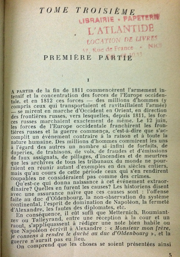 La Guerre et la Paix