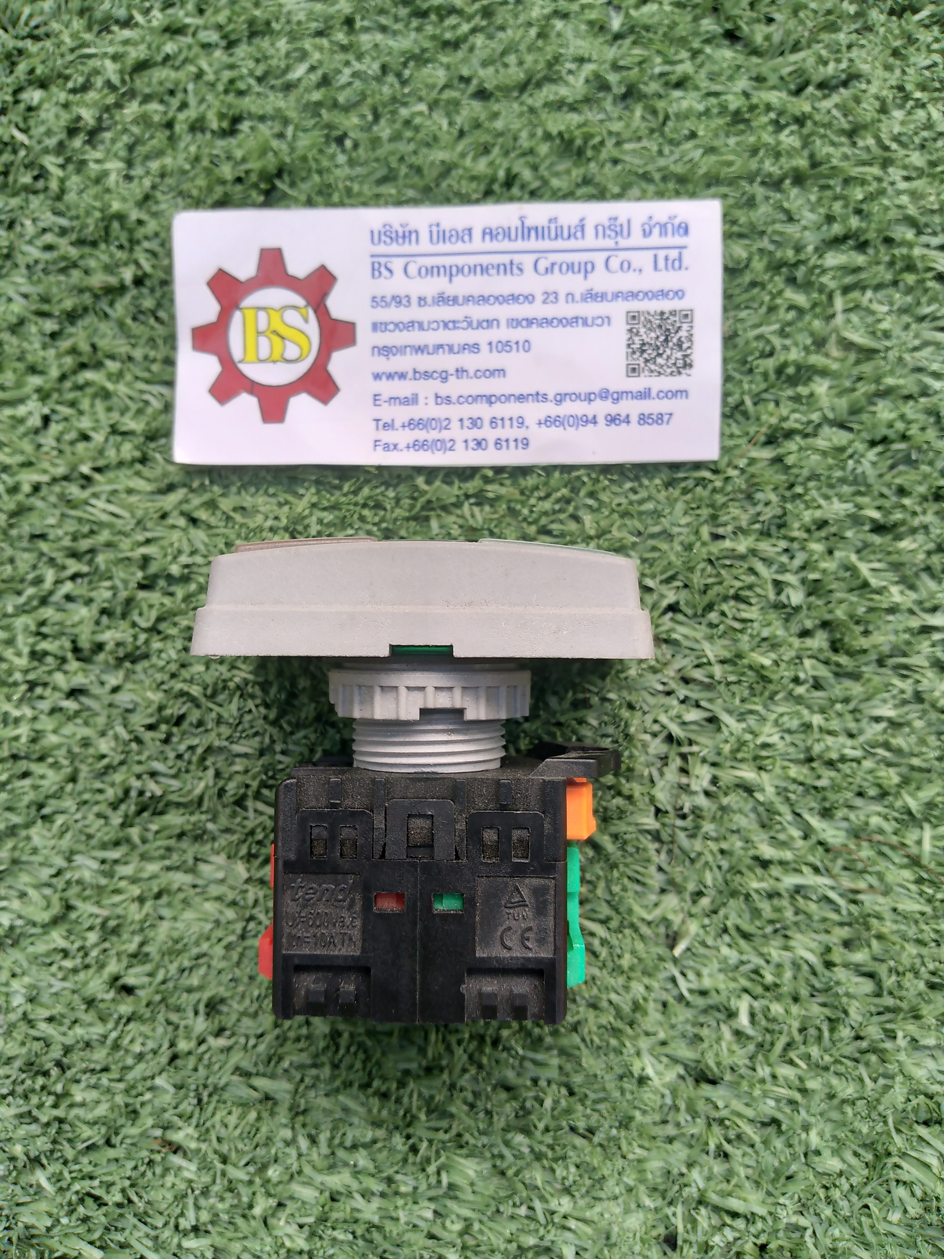 TEND : สวิตช์กด Twin ปิด-เปิด 25mm. 1NO+1NC สีเขียว