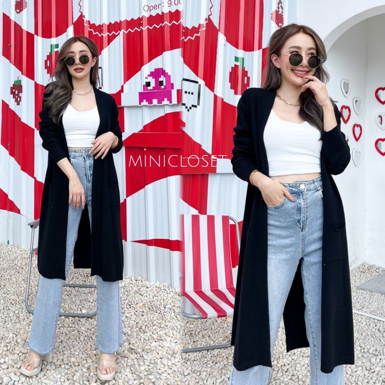 เสื้อsweater ความยาวคือดี พลางหุ่นดูเพรียว เรียบๆได้ใส่บ่อย กระเป๋าหน้าสะดวกด้วยต้องมีค่ะ