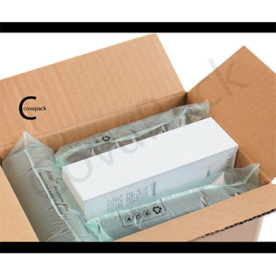 ถุงลมพลาสติกกันกระแทกสำเร็จรูป ขนาด 20x10cm (หลังเติมลม 14 x 6 x พอง 4 cm) x 100 ชิ้น/กล่อง สีเขียวอ่อน