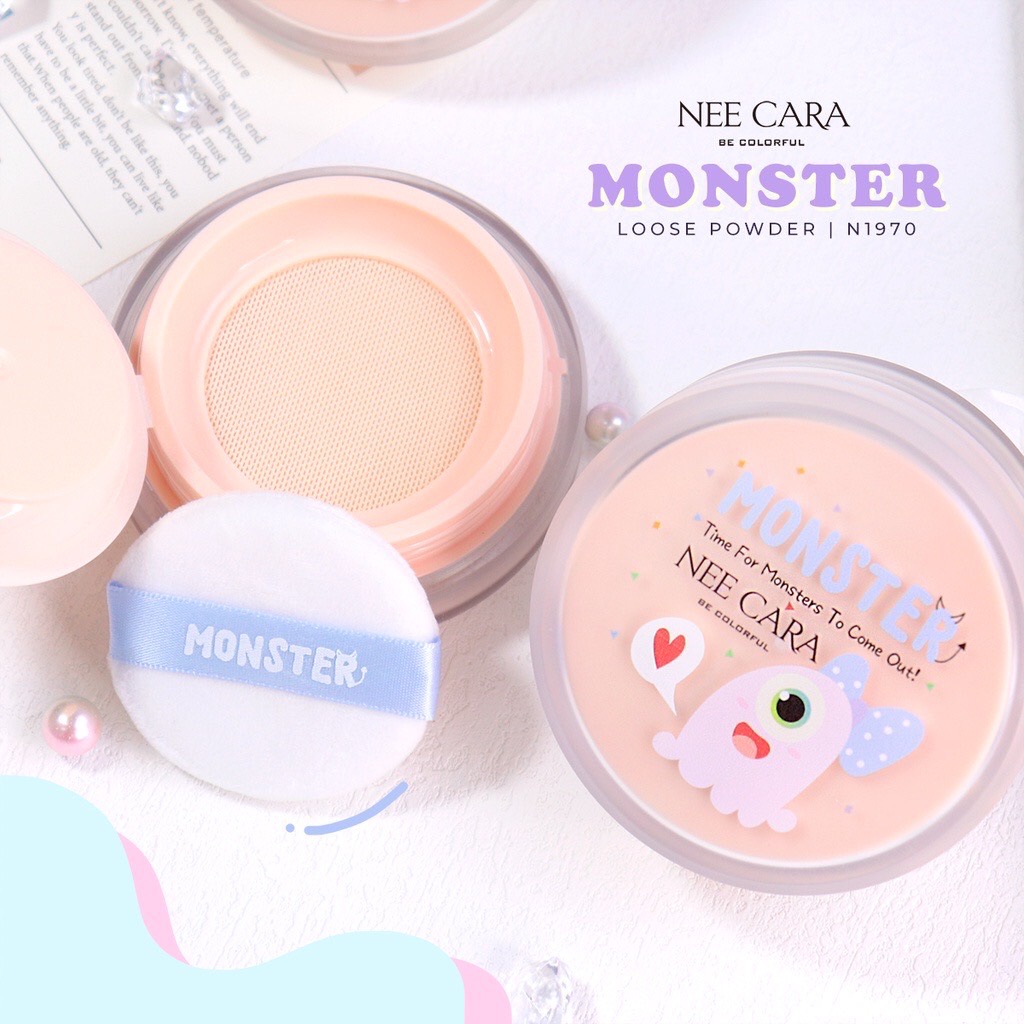Nee Cara Monster Loose Powder 12กรัม N1970 แป้งฝุ่น นีคารา มอนสเตอร์ ลูส พาวเดอร์