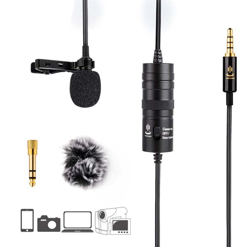 YC-VM10 Yichuang Clip On Microphone 3.5mm ไลฟ์สด คาราโอเกะ วีดีโอคอนเฟอร์เร้นซ์ YC-VM10 MI-OK-XX-CVM10