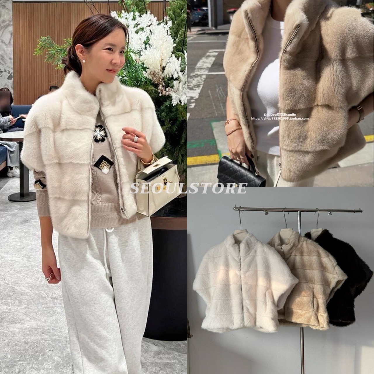 เสื้อคลุมขนเฟอร์ งานสไตล์เกาหลี ดีเทลซิปรูดหน้า บอกเลยน่ารักมากค่ะ