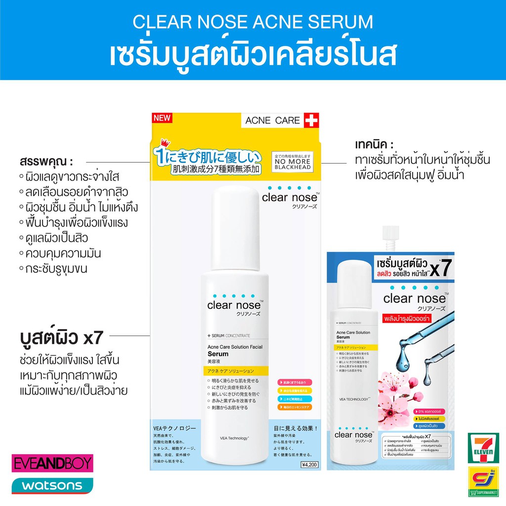 Clear Nose Acne Care Solution SerumClear Nose Dark Spot Brigth Solution Serum เคลียร์โนส เซรั่มเข้มข้น