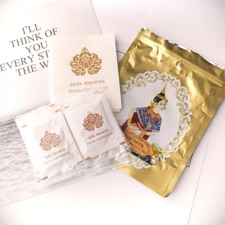 Gold Princess Detoxification Foot Patch x 10 ชิ้น ผลิตภัณฑ์พอกผิวเท้า