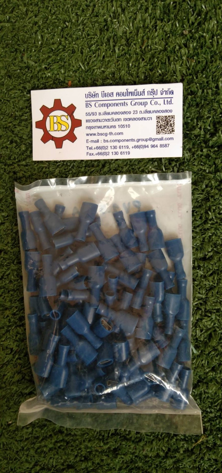 T.LUG : หางปลาตัวเมียเสียบเเบน-หุ้มเต็ม V2.5-7A, (Blue)
