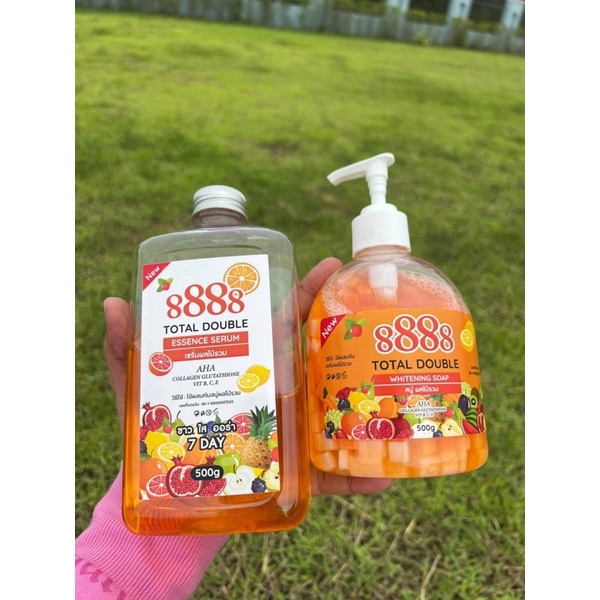 สบู่ + เซรั่ม สูตรเปิดผิวขาวx10 8888 TOTAL DOUBLE Whitenig Soap & Serum
