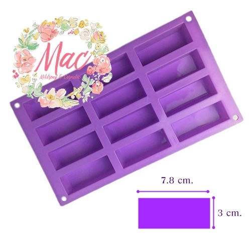 พิมพ์สบู่่ซิลิโคน ลอง แอล/ 7.8x3x3 cm /50 กรัม /12 หลุม,
