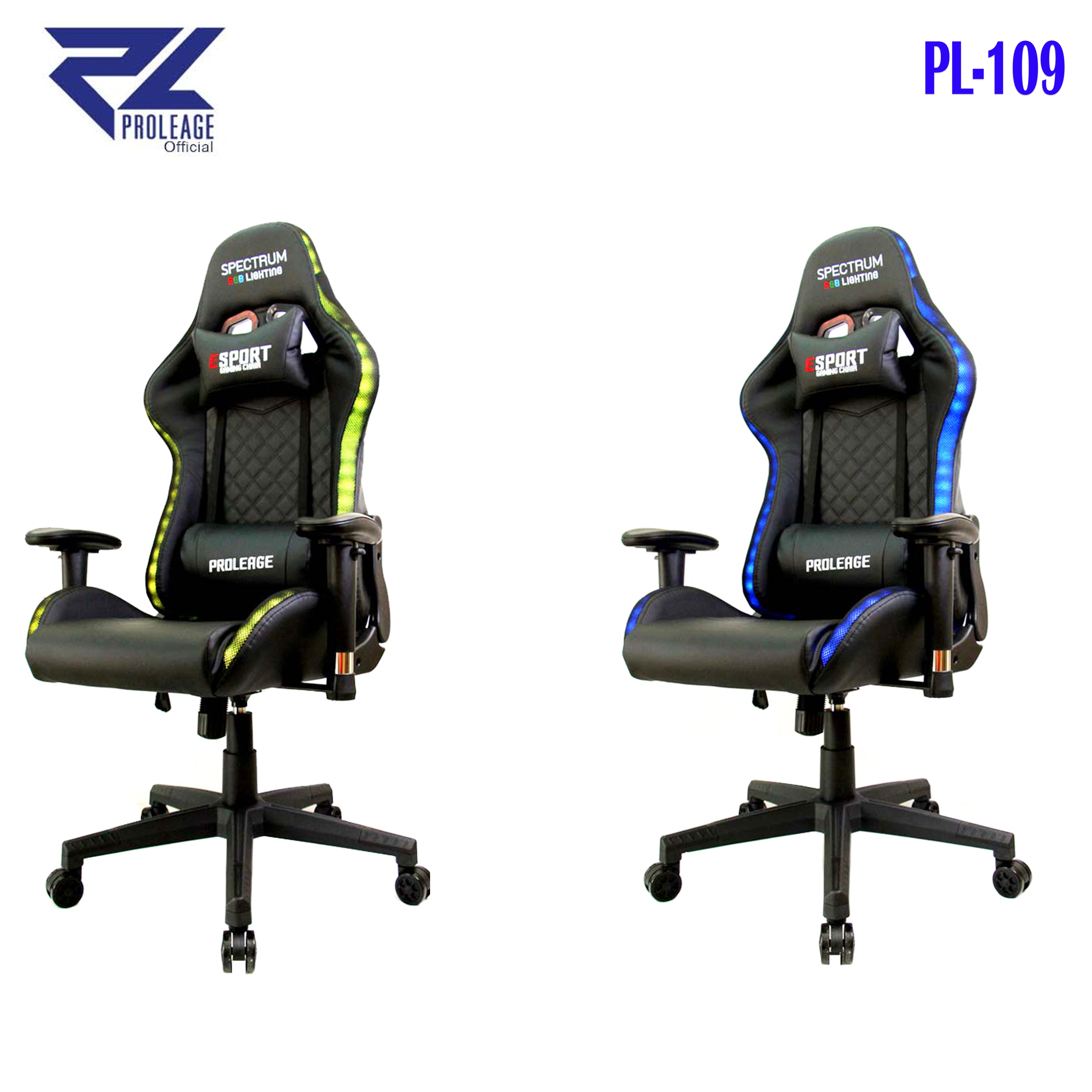 PL-109 Proleage LED ERGONOMIC เก้าอี้ เกมมิ่ง GAMING CHAIR PL-109 CG-PL-CH-109BK