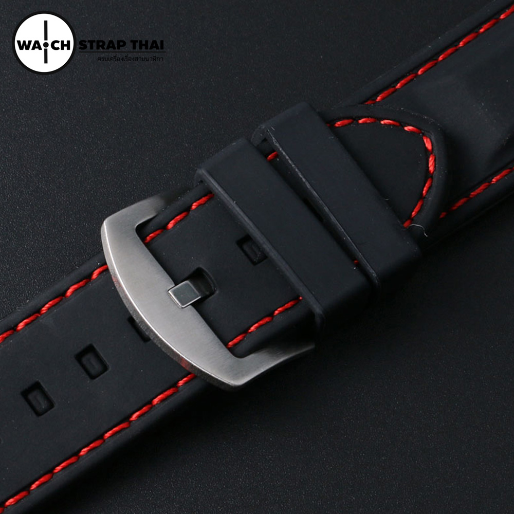 สายนาฬิกายาง เดินด้ายแดง สำหรับโรเล็กซ์ For Rolex SET02 Rubber Watch Strap Red มีขนาด 20,22,24 mm