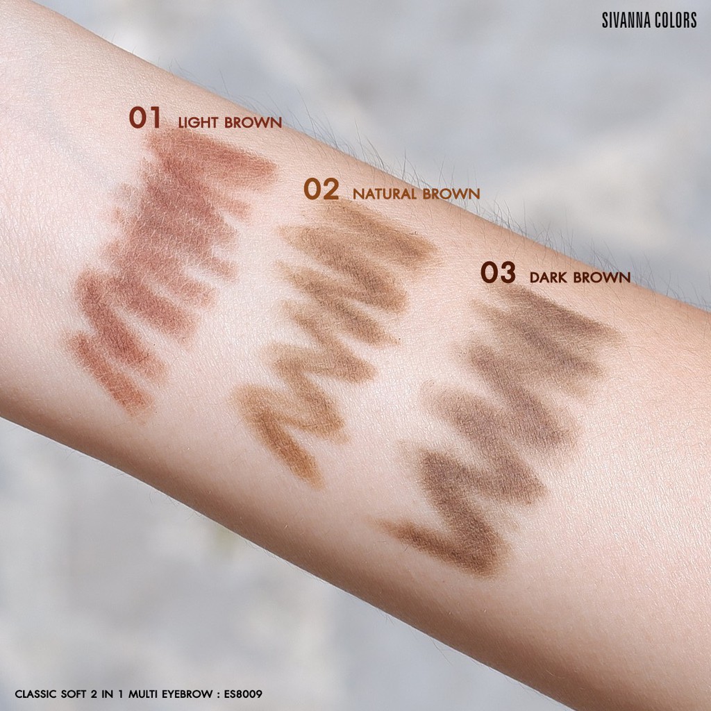 Sivanna Colors Classic Soft 2 in 1 Multi Eyebrow ES8009 ซีเวียน่า ดินสอเขียนคิ้ว