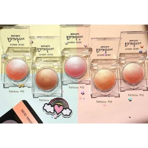 Sivanna Colors Rainbow Baked Blush HF370 ซีเวียน่า บรัชออนเรนโบว์ บลัชออนไล่สี บลัชออน เนื้อฝุ่น สายรุ้ง