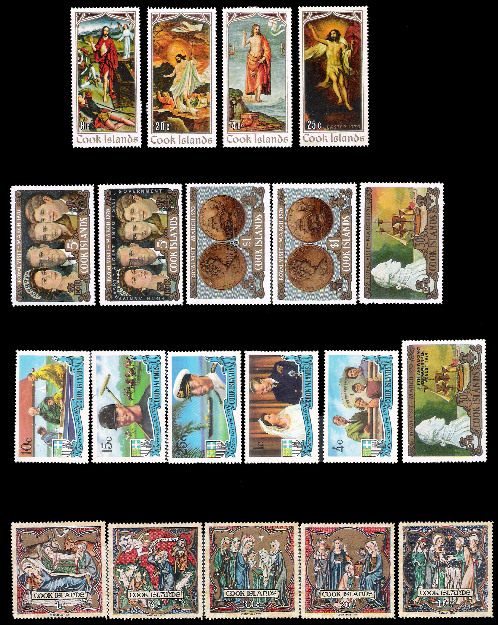 2 SHEETS 1970-1971 Cook Island Set