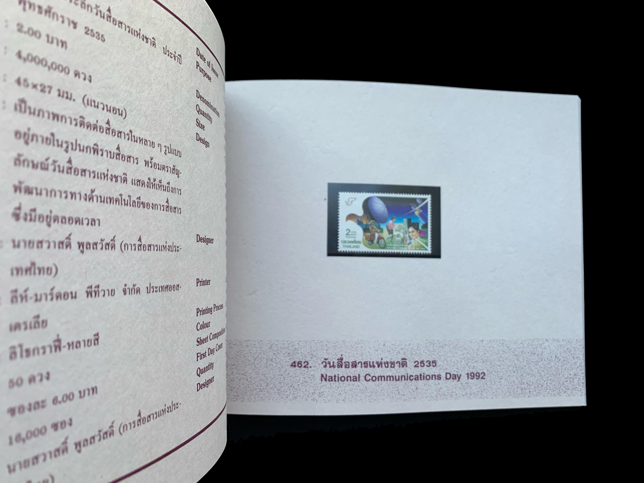 สมุดตราไปรษณียากรไทยประจำปี 2535