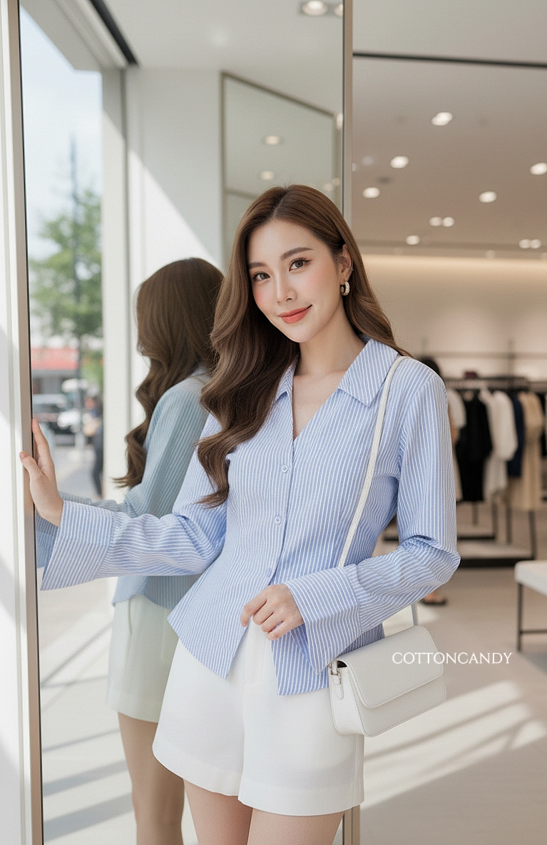 Tag#cottoncandy เสื้อเชิ๊ตดีเทลล่าสุด รุ่นนี้ผ้าคอตตอนเนื้อนำเข้าเนื้อดีมากๆ