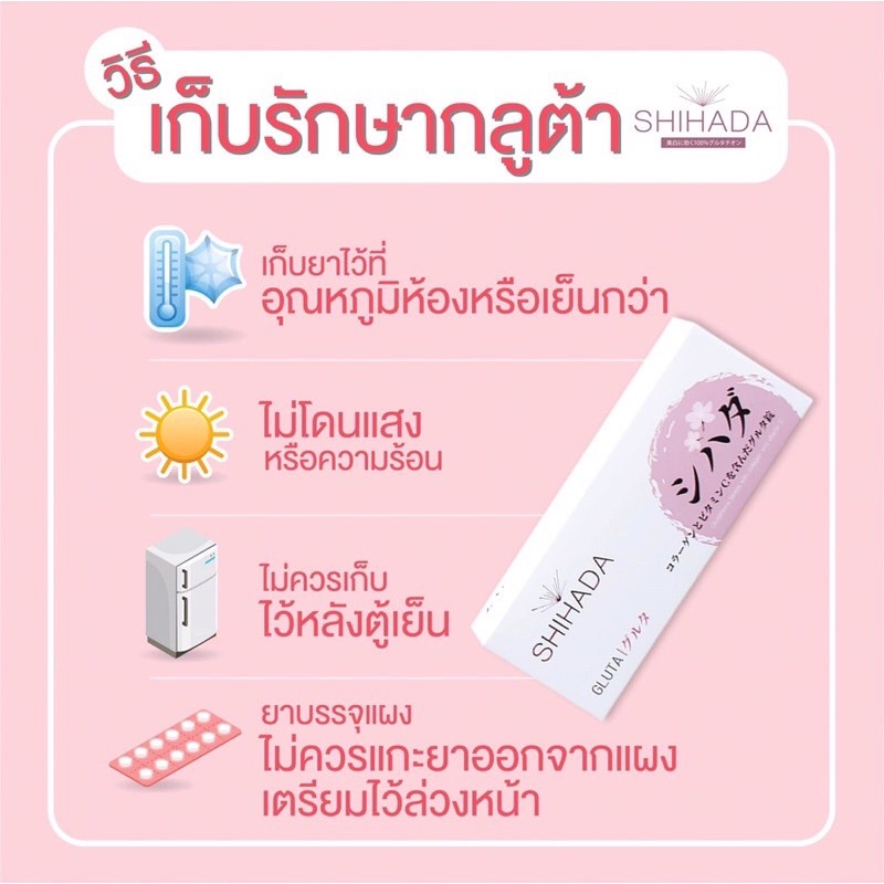Shihada gluta 50 เม็ด กลูต้าชิฮาดะ グルタ อาหารเสริมบำรุงผิว มี2ตัวเลือก