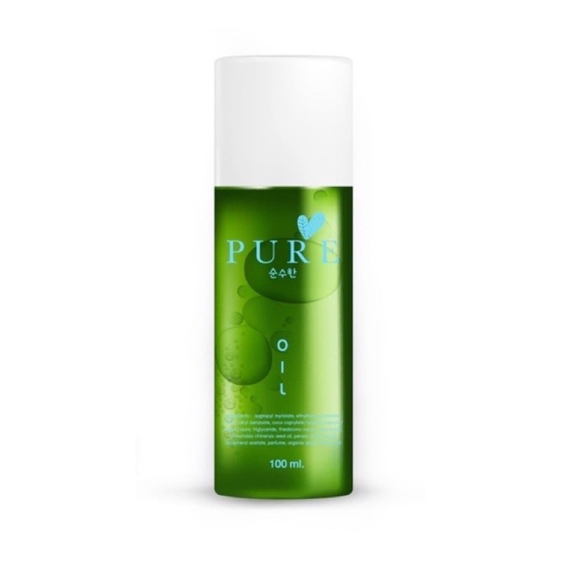 เพียวออยล์ ขวดเขียว ช่วยขจัดคราบดำ Pure Oil 100 ml. .