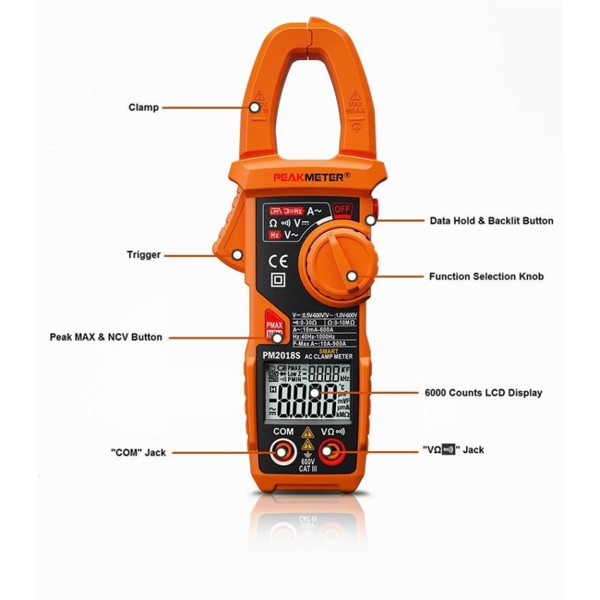 PM2018S Smart AC Digital Clamp Meter *(สินค้ารับประกัน 1ปี)*