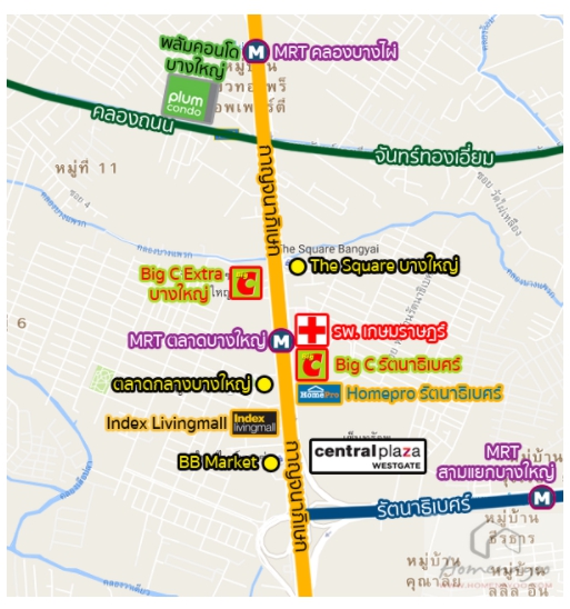 เช่าคอนโดราคาถูก! พลัม คอนโด บางใหญ่ สเตชั่น ใกล้รถไฟฟ้าสายสีม่วง ขนาด 23.05 ตร.ม จ.นนทบุรี ชั้น 3