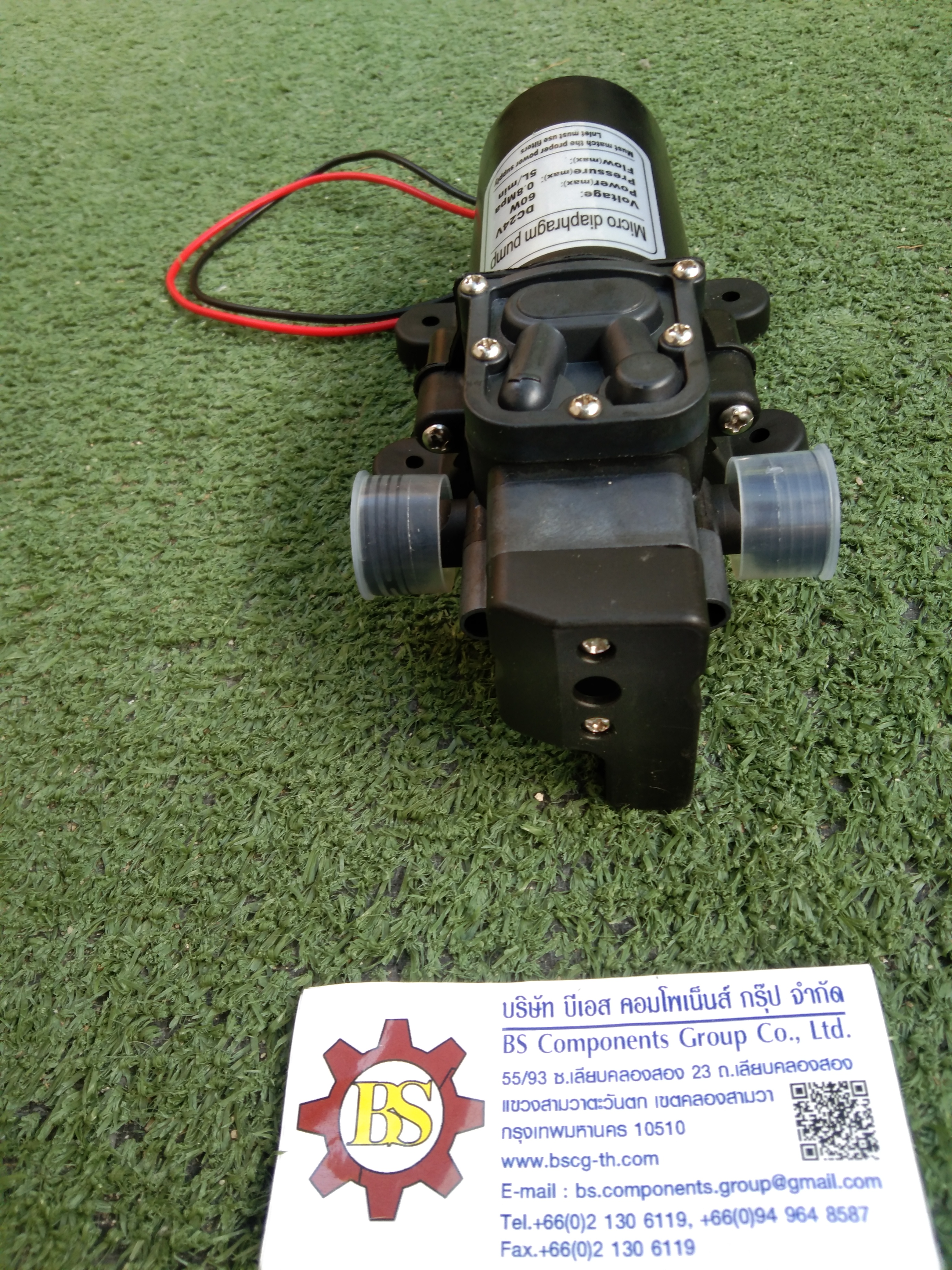 Micro Diaphragm Pump ปั้มน้ำ 24VDC แรงดัน 8 bar, เกลียวนอกเข้าออก G1/2 with Pressure switch