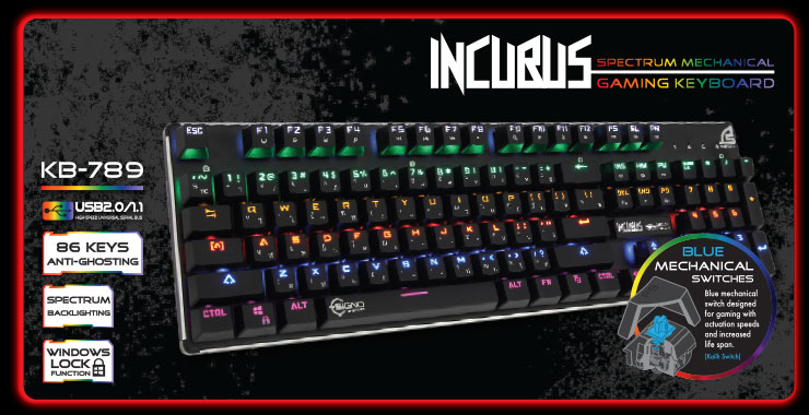 KB-789 Signo INCUBUS Mechanical Keyboard USB KB-UB-SI-789BK