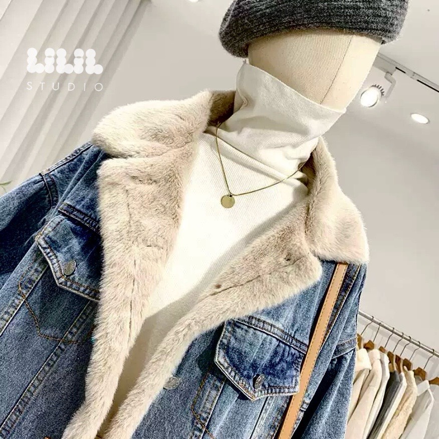 เสื้อแจ็คเก็ตยีนส์ด้านในขนนุ่มดีสุดอุ่นสุดใส่ได้2ด้านเก๋ๆ กระเป๋าข้างมืออุ่นด้วย พร้อมส่งเลยค่ะ