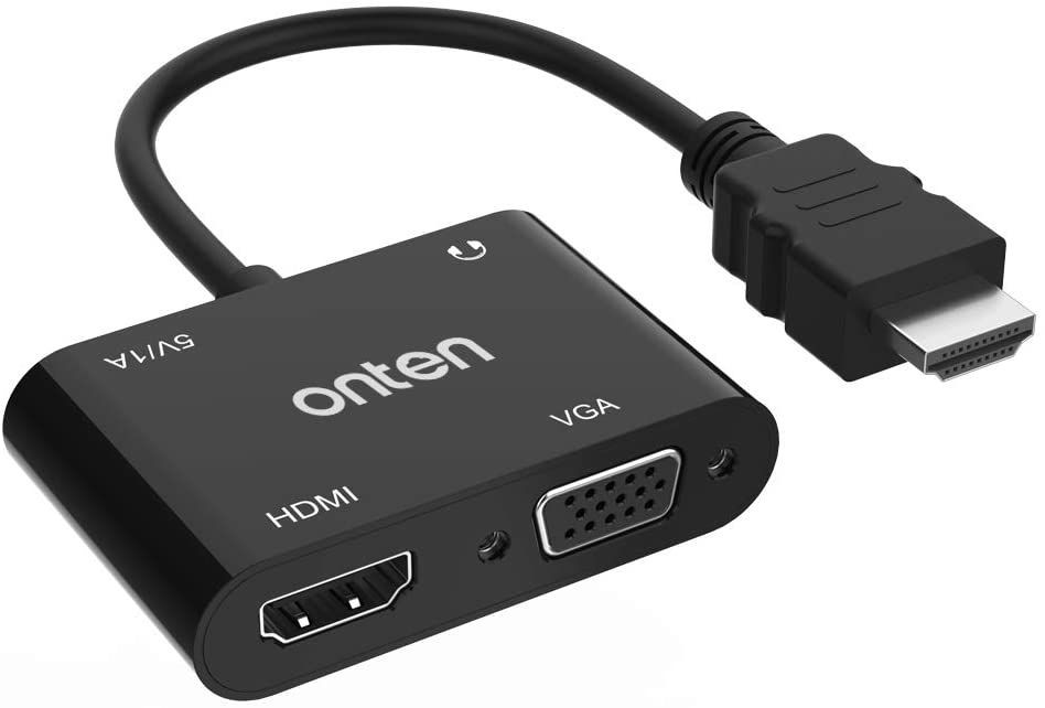 Onten OTN-5165HV HDMI to FHD HDMI + VGA with Audio Converter Adapter CV-GO-XX-HDM17