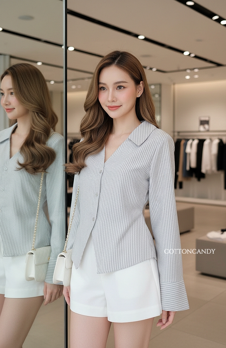 Tag#cottoncandy เสื้อเชิ๊ตดีเทลล่าสุด รุ่นนี้ผ้าคอตตอนเนื้อนำเข้าเนื้อดีมากๆ