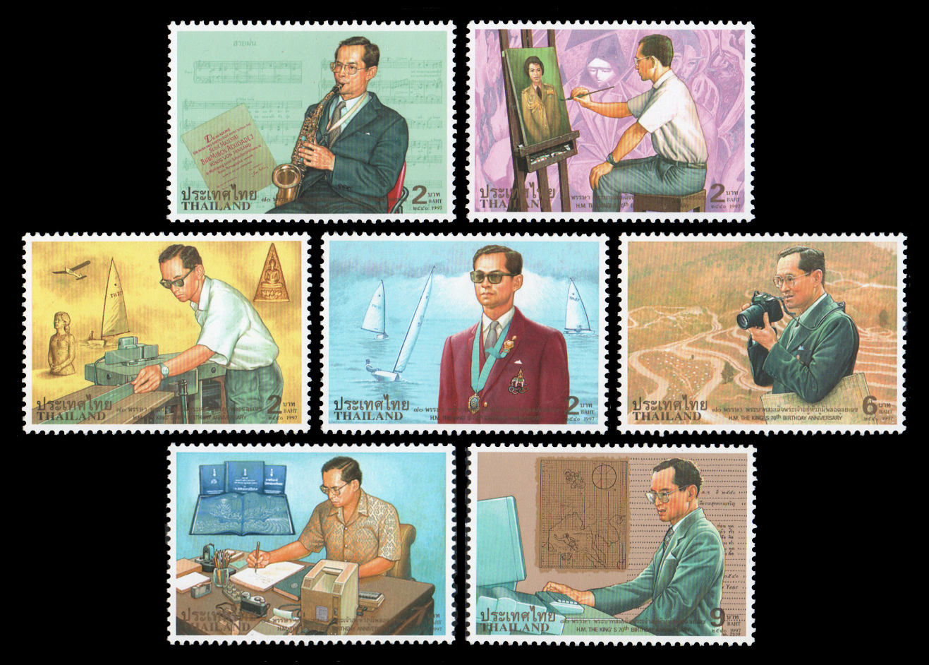 แสตมป์ 70 พรรษา พระบาทสมเด็จพระเจ้าอยู่หัวภูมิพลอดุลยเดช