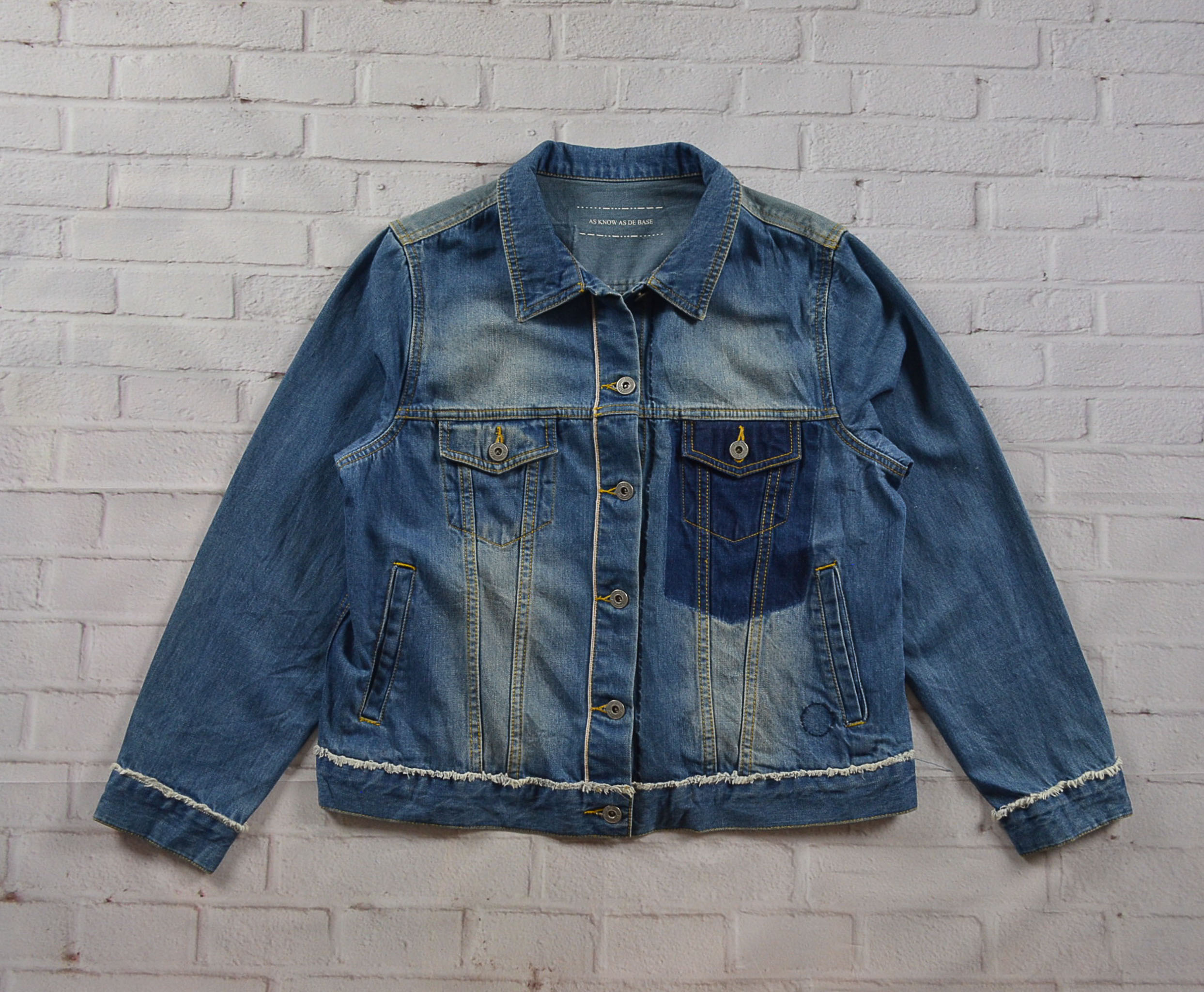 AS KNOW AS DE BASE อกจริง42' (XL) เสื้อแจ็คเก็ตยีนส์ เสื้อยีนส์แขนยาวหญิงชาย ผ้านุ่มใส่สบายสภาพสวย