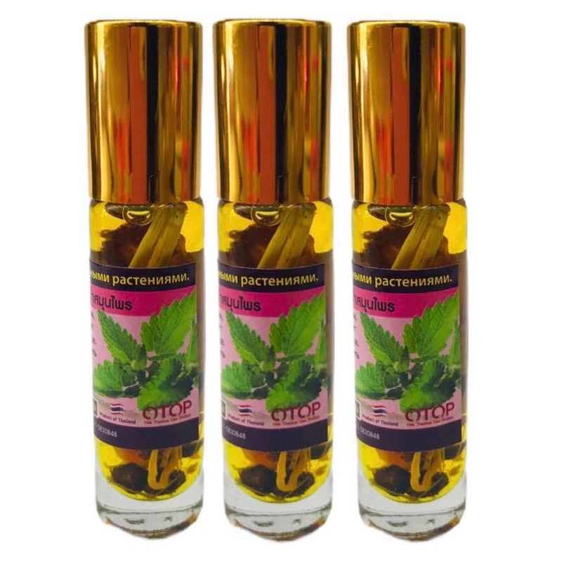 Banna oil balm with herb 10g 1 ขวด บ้านนา บาล์มน้ำสมุนไพร พินเสนน้ำ ลูกกลิ้งสมุนไพร