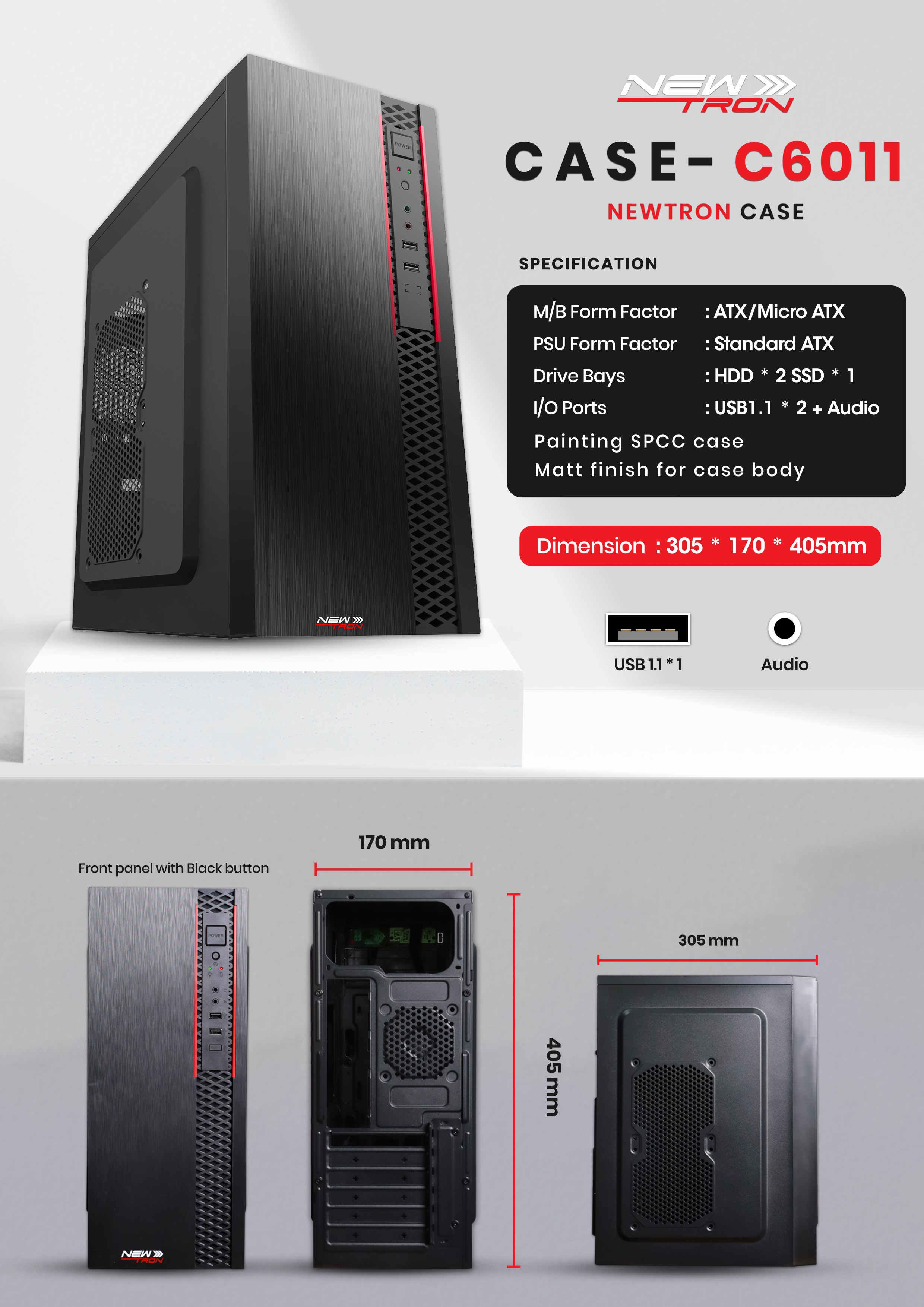 NEWTRON CASE ATX / No POWER SUPPLY SKU-02846