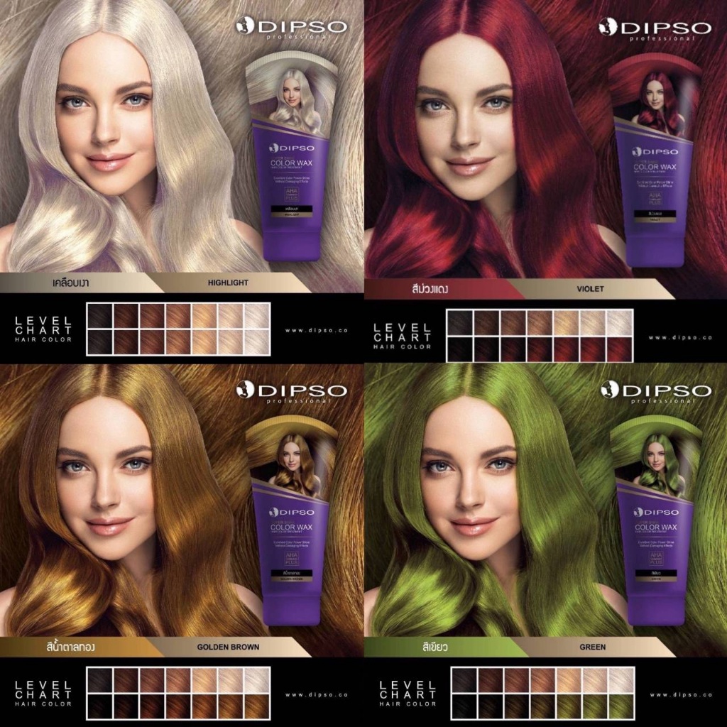 (ฝาม่วง) Dipso Super Shine Hair Color Wax 150 ml. แว็กซ์สีผม ดิ๊พโซ่ ซุปเปอร์ ชายน์ สูตรปราศจากแอมโมเนียและไฮโดรเจนเปอร์