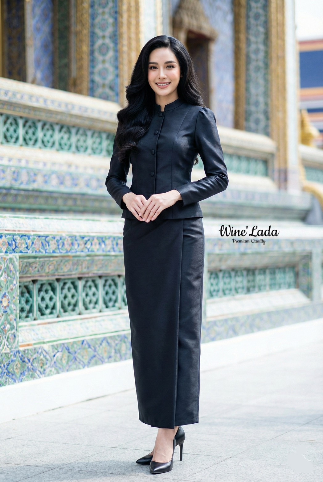 Set 2 Pcs. เซ็ทชุดไทยผ้าไหมเสื้อแขนยาว มาพร้อมกับกระโปรงผ้าไหม ทรงสอบเข้ารูป จะงานราช งานบุญ ได้หมดเนื้อผ้าใส่สบาย ทรงสวยมากค่ะ เป๊ะและเข้ารูป ใส่แล้วผอมเพียว กระโปรงซับในทั้งตัว ใครได้ลองแล้วจะหลงรักค่าา รับรองคุ้มเว่อร์ งานสวยมากค่ะ #Wine'Lada