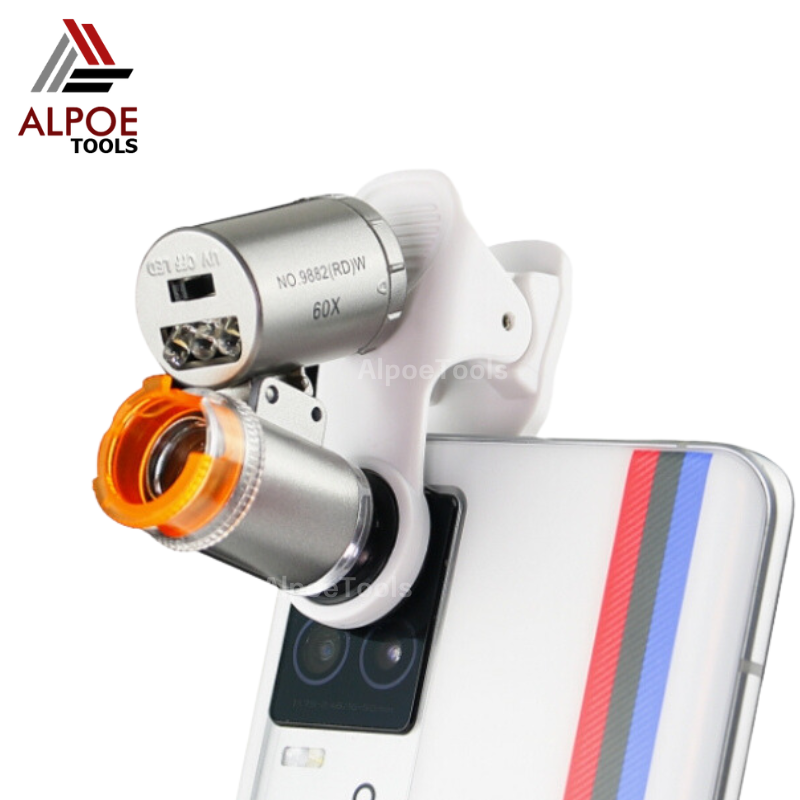 เลนท์ขยาย แบบหนีบมือถือ มีไฟ รุ่น No.9882-W