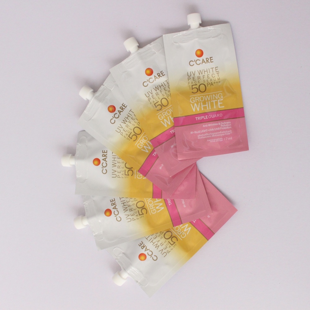 (6 ซอง/กล่อง) C'CARE UV WHITE PERFECT FACE SERUM SPF50 PA+++ 7g ครีมกันแดด สำหรับผิวหน้า