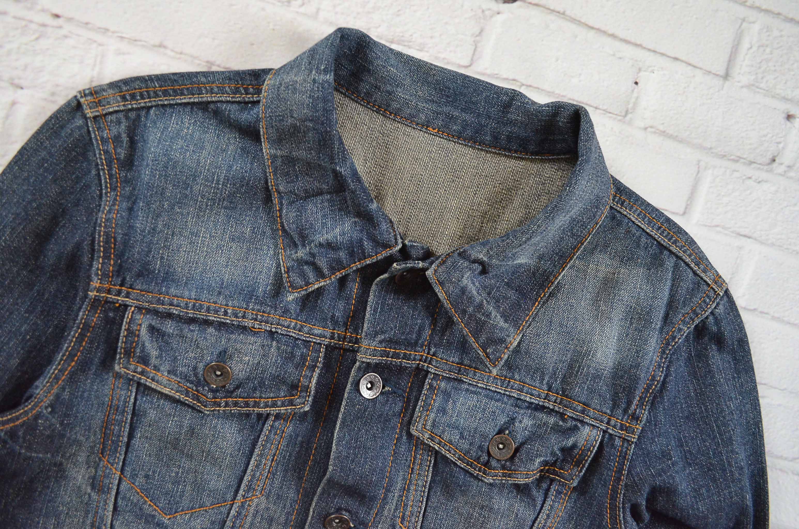 JEANS อกจริง37' (M) เสื้อแจ็คเก็ตยีนส์ เสื้อยีนส์แขนยาวหญิงชาย สีเข้ม ผ้านุ่มใส่สบายใส่คลุมกันแดด