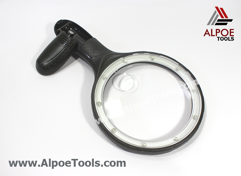 แว่นขยาย ไซส์ใหญ่ ไฟรอบ 10 LED รุ่น No.6906A