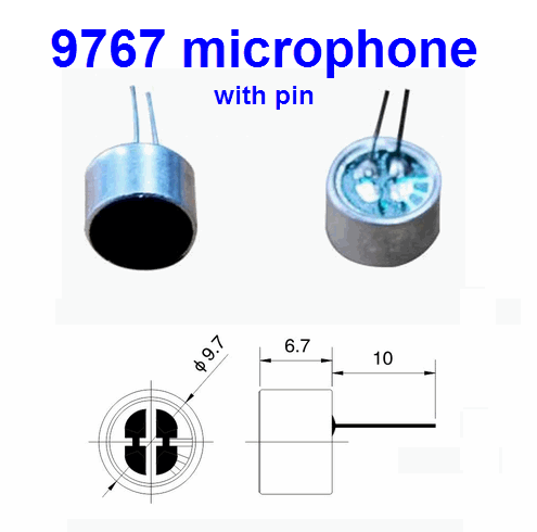 9.7mm microphone 9767 microphone with pin