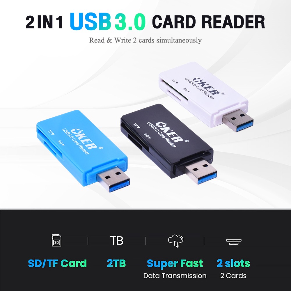 C-3503 OKER 2 IN 1 USB3.0 CARD READER/WRITER CR-EX-OK-3503x