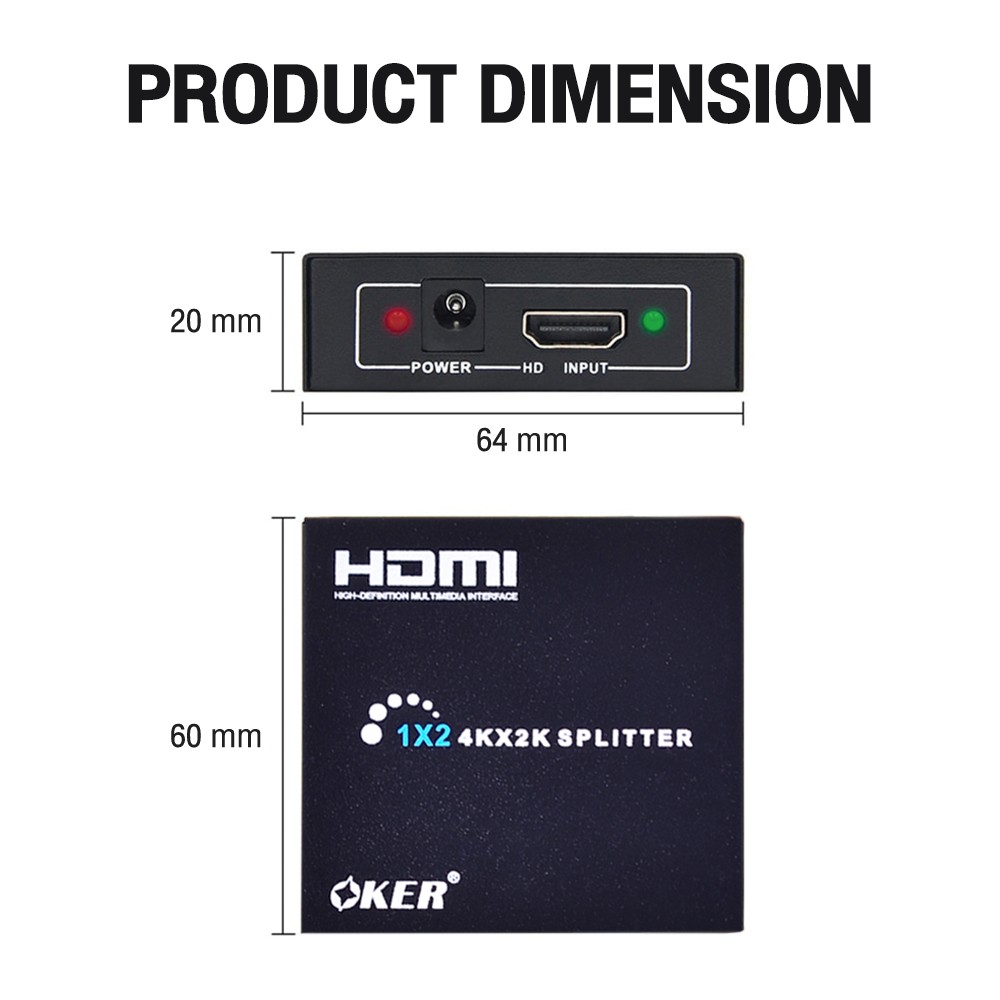 OKER HDMI SPITTER 1 : 2 1080P DA-GO-HM-PC010