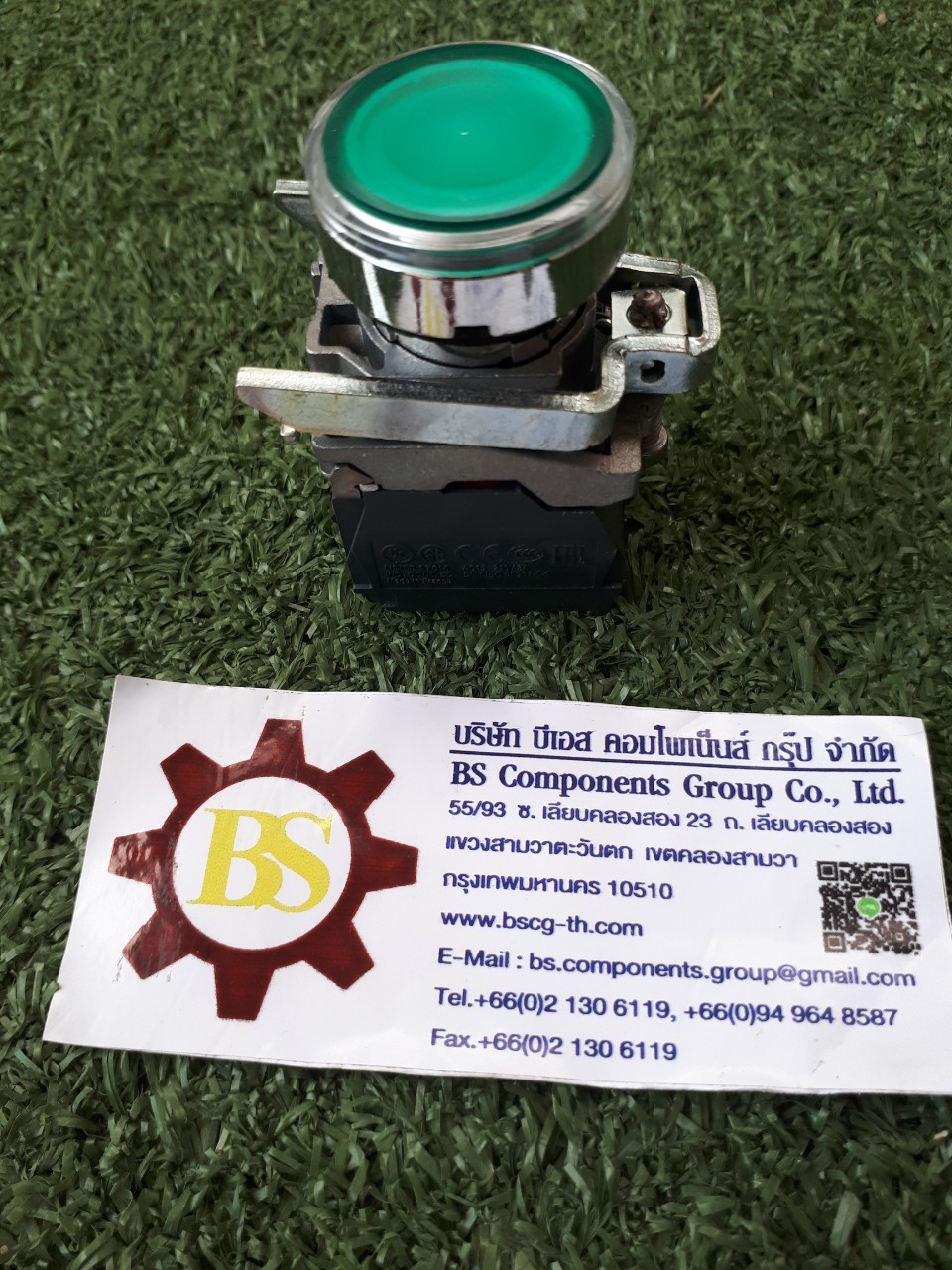 Schneider : PB. Sw LED, XB4BW33M5, 1NO+1NC, 220VAC, เขียว
