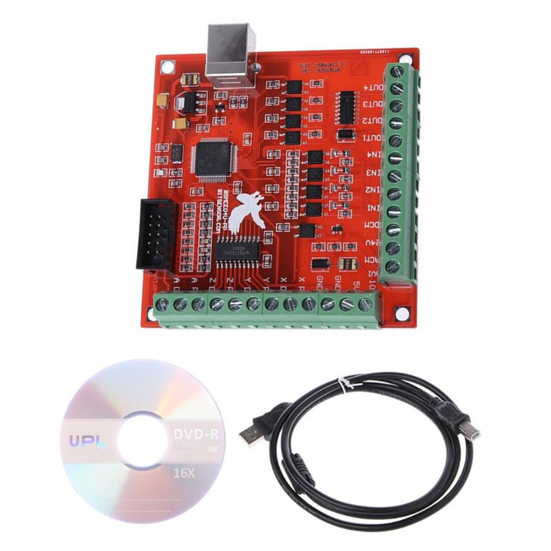 USB MACH3 100Khz Breakout Board 4 Axis + USB Cable + Manual CD