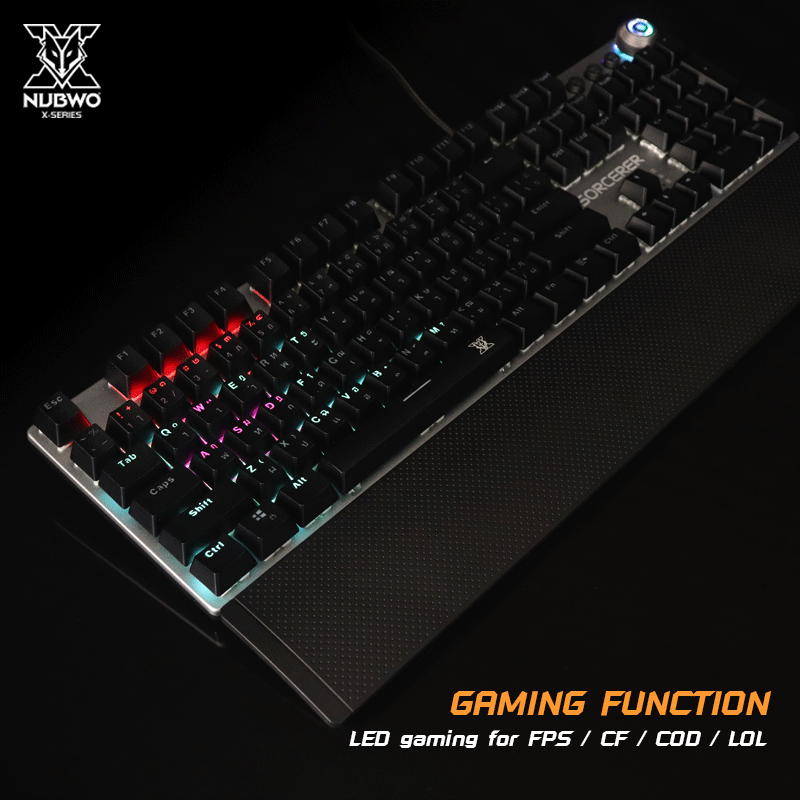NUBWO Mechanical Blue Switch Gaming Keyboard Rainbow Lighting [Gray] X-28 SORCERER KB-UB-NW-X28RB